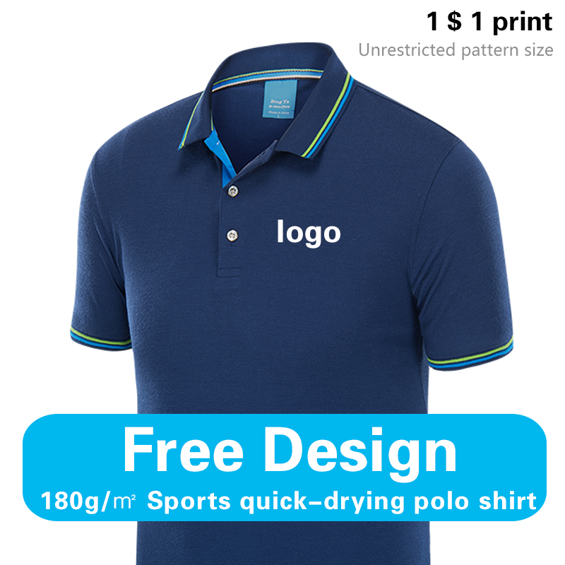 Embroidery Men Shirt - เสื้อโปโลแขนสั้นสำหรับกีฬากลุ่มบริษัทพิมพ์โลโก้เย็บปักถักร้อยทำได้ด้วยตัวเองแบบแห้งเร็วสำหรับฤดูร้อน