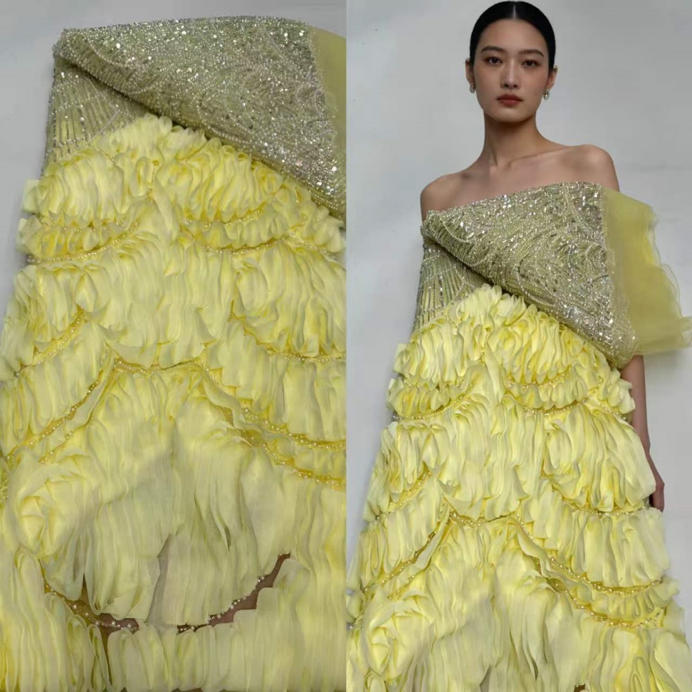 Embroidery Gradient - ผ้าลูกไม้ปักเลื่อมแอฟริกันสุดหรู คุณภาพสูง ปี 2026 ประดับลูกปัด 3