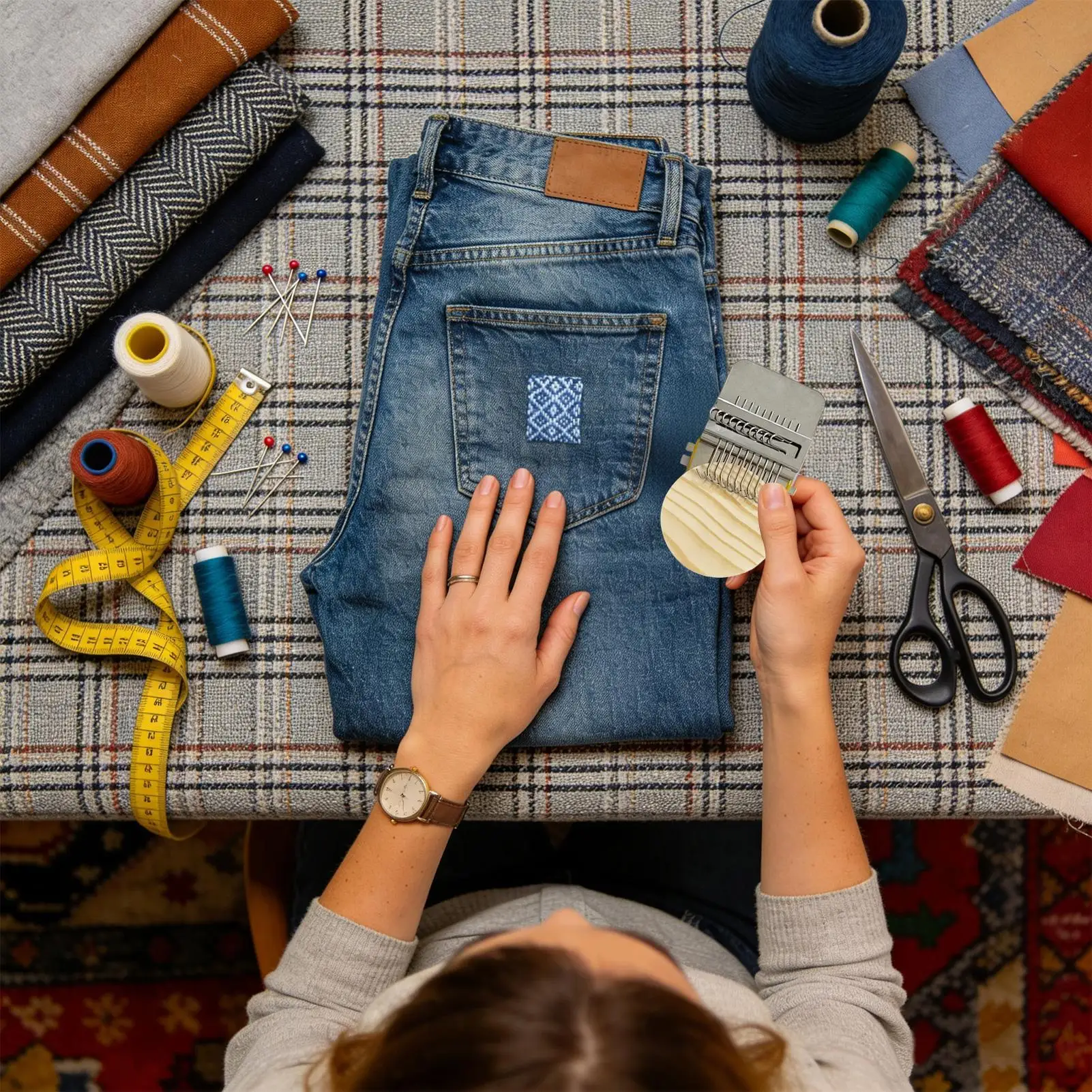 เครื่องถักทอผ้าสำหรับซ่อมแซม ช - Embroidery Jeans บทวิจารณ์และราคา