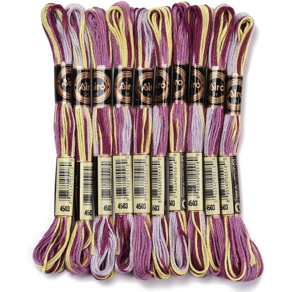 6 Strands สีม่วง Variegated เย - Embroidery Gradient บทวิจารณ์และราคา