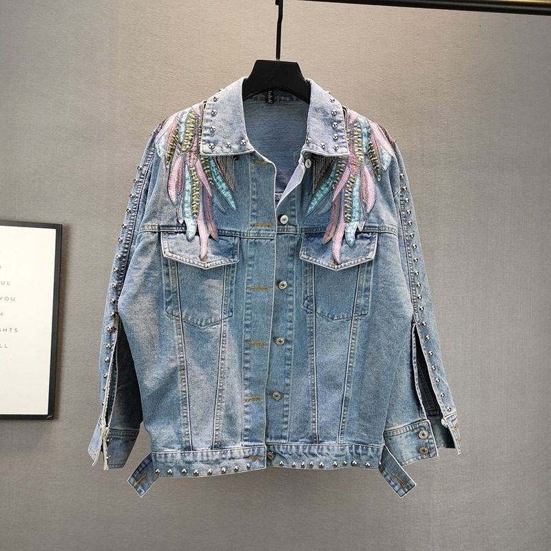แจ็กเก็ตยีนส์แขนยาวสำหรับผู้หญ - Embroidery Jeans บทวิจารณ์และราคา