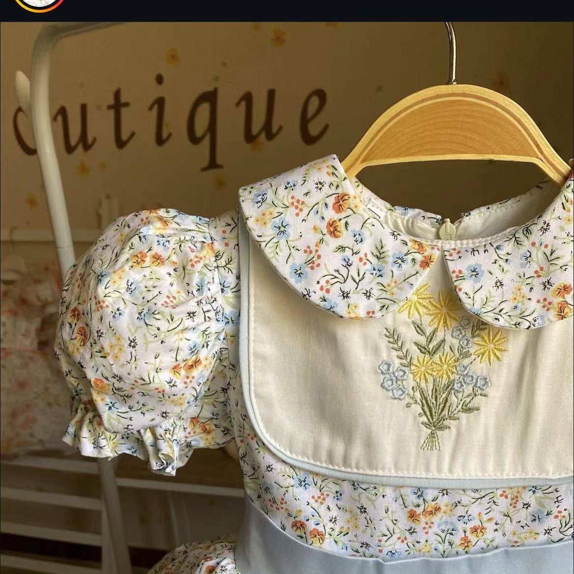 ชุดเดรสเด็กผู้หญิงลายดอกไม้ปัก - Embroidery Yellow Dress บทวิจารณ์และราคา