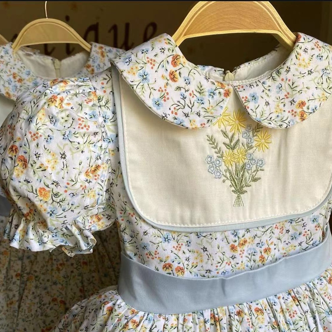 ชุดเดรสเด็กผู้หญิงลายดอกไม้ปัก - Embroidery Yellow Dress บทวิจารณ์และราคา