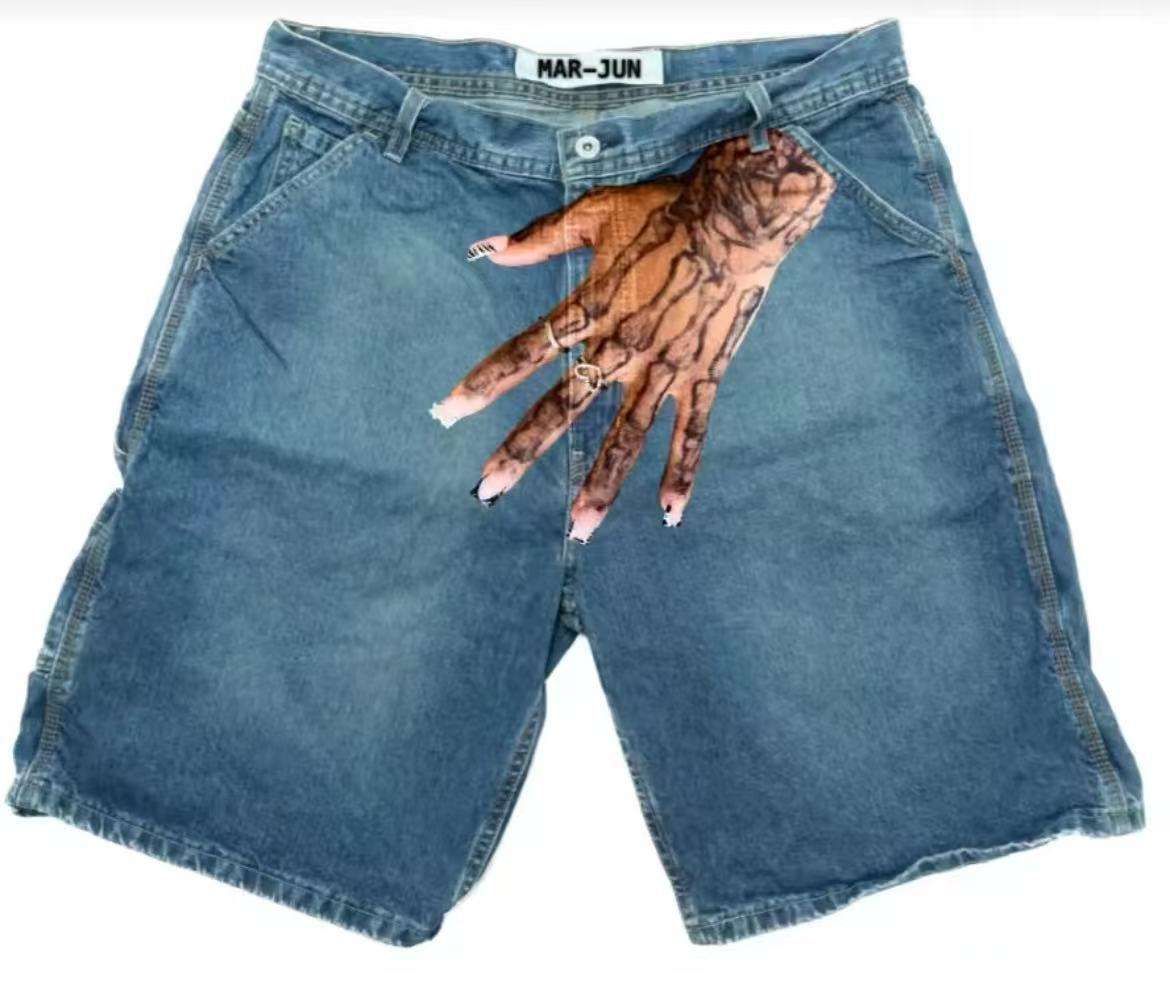 กางเกงยีนส์ขาสั้นสไตล์วินเทจ D - Embroidery Jeans บทวิจารณ์และราคา