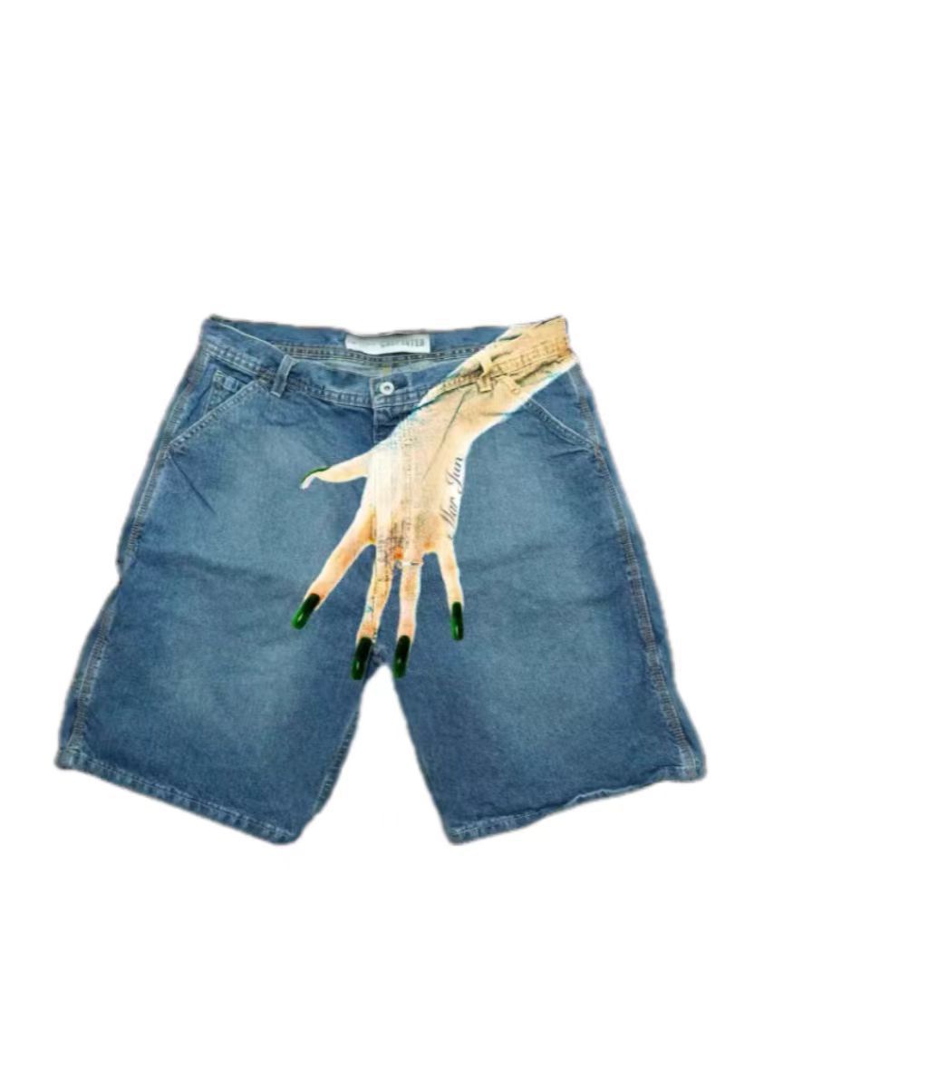 กางเกงยีนส์ขาสั้นสไตล์วินเทจ D - Embroidery Jeans บทวิจารณ์และราคา