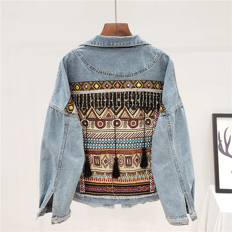 เย็บปักถักร้อย DENIM เสื้อแจ็ค - Embroidery Jeans บทวิจารณ์และราคา