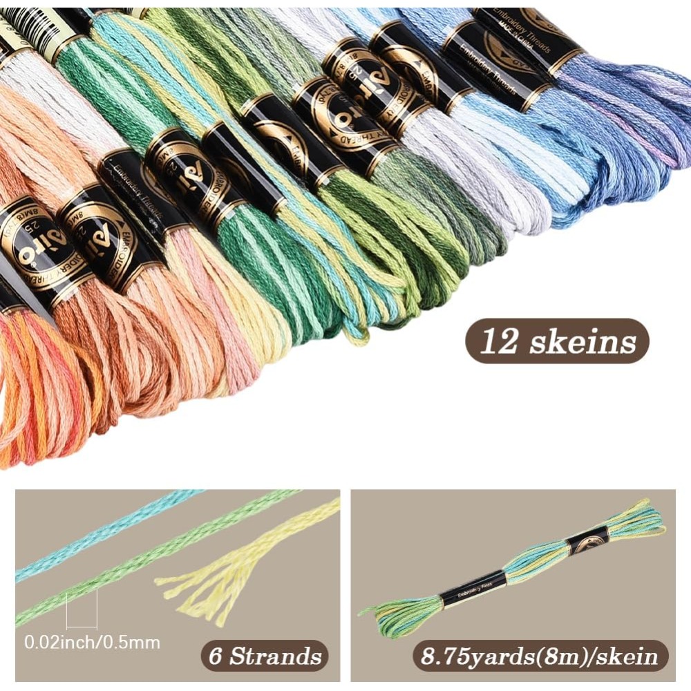 ไหมปักครอสติช 12 ม้วน 105 หลา  - Embroidery Gradient บทวิจารณ์และราคา