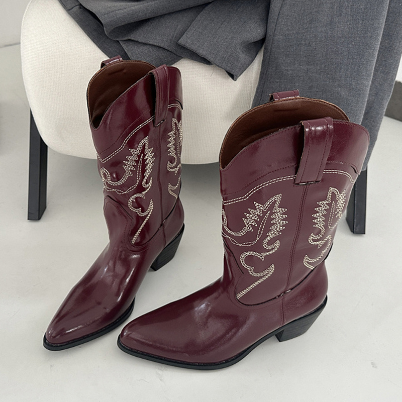 Liyke Designer ไวน์แดงหนัง Wes - Embroidery On Leather บทวิจารณ์และราคา
