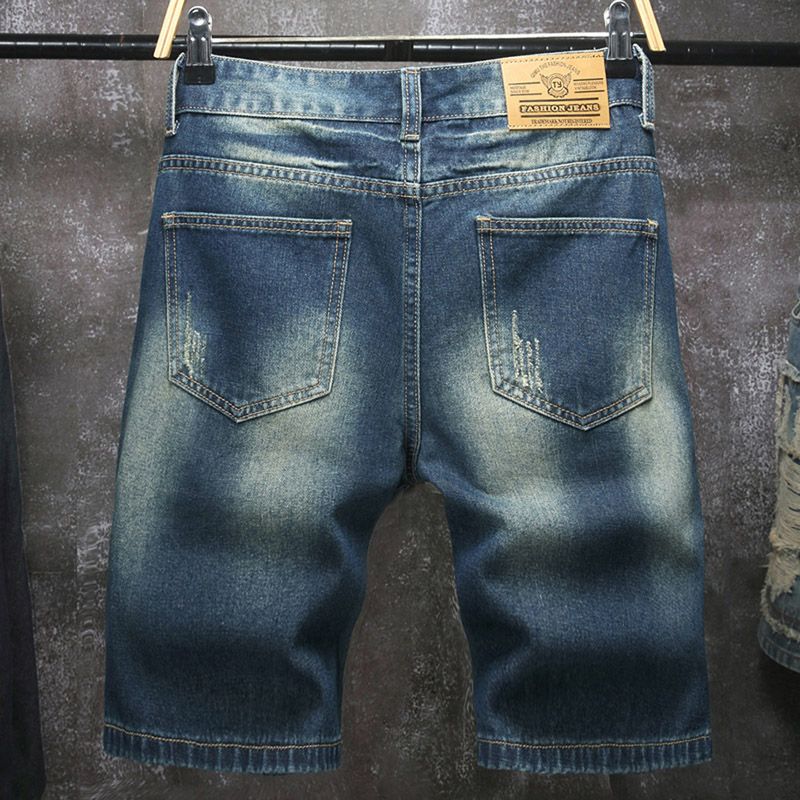 กางเกงยีนส์ขาสั้นผู้ชายสไตล์ยุ - Embroidery Jeans บทวิจารณ์และราคา