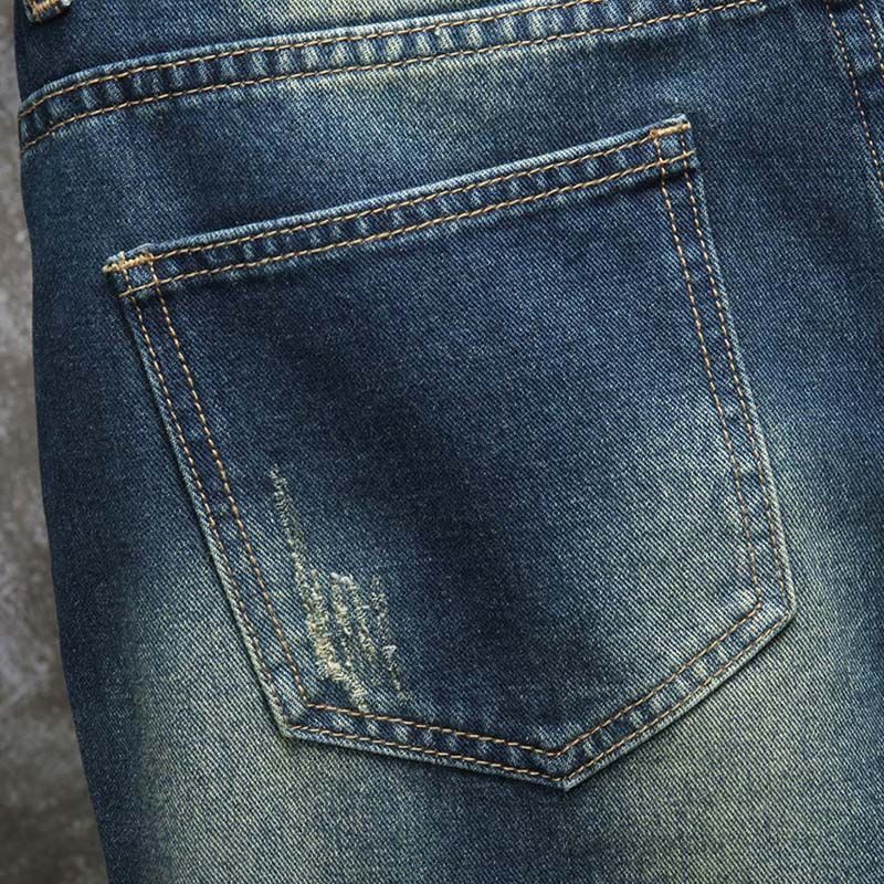 กางเกงยีนส์ขาสั้นผู้ชายสไตล์ยุ - Embroidery Jeans บทวิจารณ์และราคา