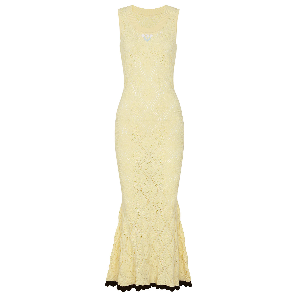 เดรสยาวถักนิตติ้งสำหรับผู้หญิง - Embroidery Yellow Dress บทวิจารณ์และราคา