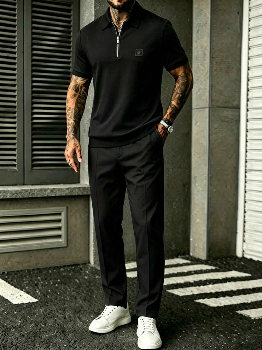 ชุดเสื้อเชิ้ตแขนสั้นสีดำพร้อมซ - Embroidery Men Shirt บทวิจารณ์และราคา