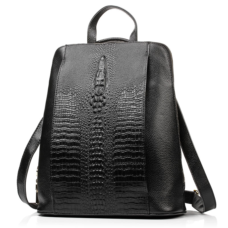 กระเป๋าเป้สะพายหลังหนังจระเข้ส - Embroidery On Leather บทวิจารณ์และราคา