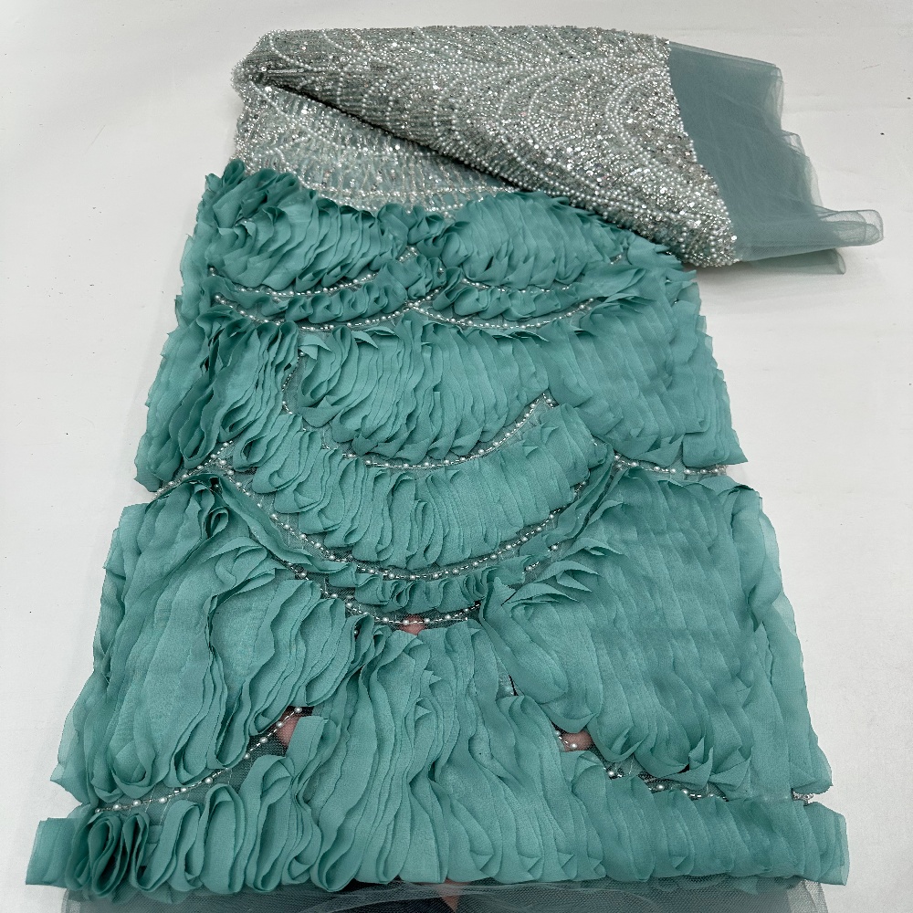 ผ้าลูกไม้ปักเลื่อมแอฟริกันสุดห - Embroidery Gradient บทวิจารณ์และราคา